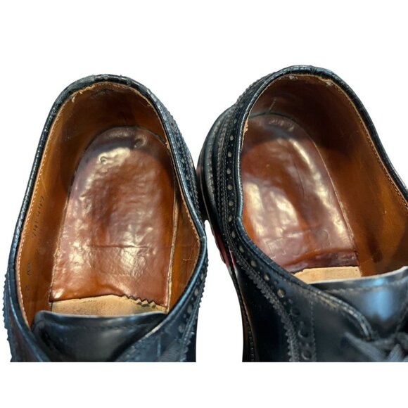 VTG Bass Black DuPont Corfam Full Brogue Longwing Wingtip Derby Shoes Mens 12 AA main image 16